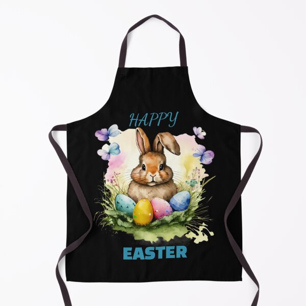 Item preview, Happy Easter Sweet Rabbit with Eggs designed and sold by Watercolored-Me.