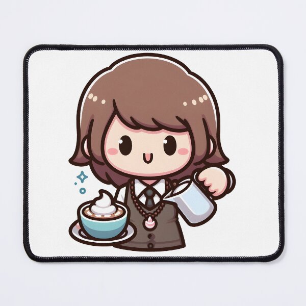 Item preview, Kawaii Barista With A Frothy Milk Necklace designed and sold by CanvasCutie.