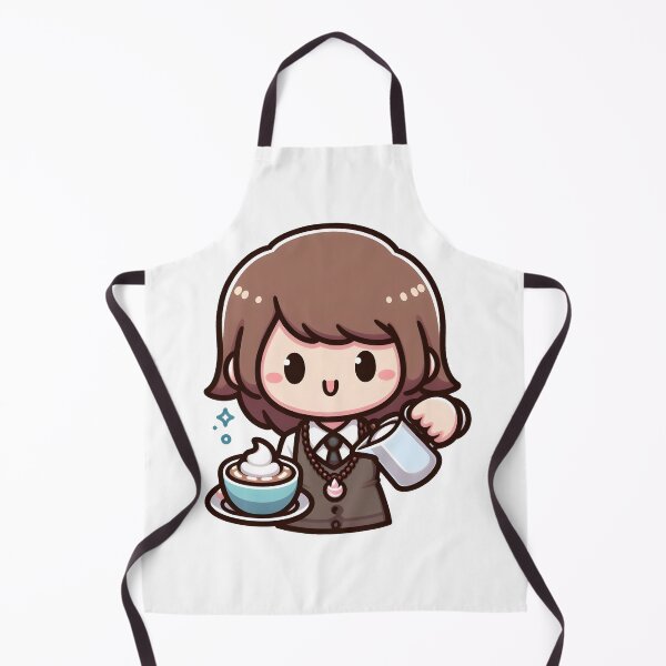 Item preview, Kawaii Barista With A Frothy Milk Necklace designed and sold by CanvasCutie.
