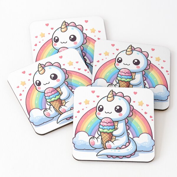 Item preview, Kawaii Cuddly Hydra: Holding An Ice Cream Cone designed and sold by CanvasCutie.
