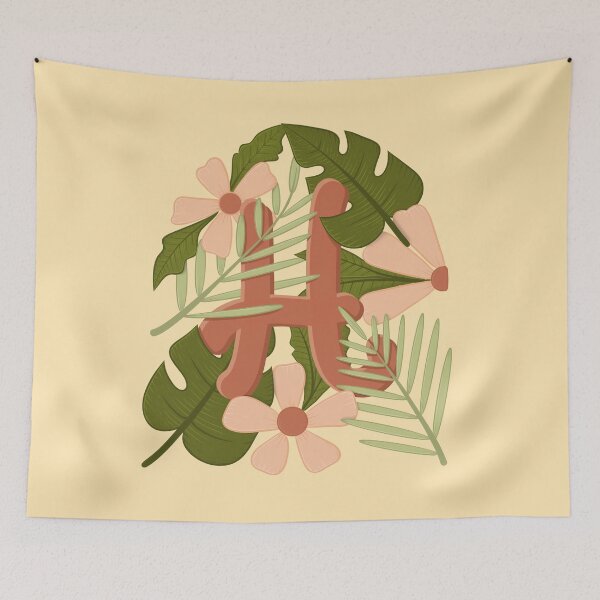 Item preview, h letter floral designed and sold by karyavna.