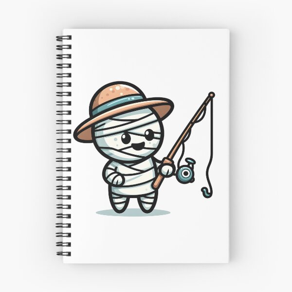 Item preview, Kawaii Effervescent Mummy Fishing With Fishing Hat And Rod designed and sold by CanvasCutie.