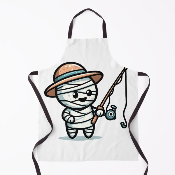 Item preview, Kawaii Effervescent Mummy Fishing With Fishing Hat And Rod designed and sold by CanvasCutie.