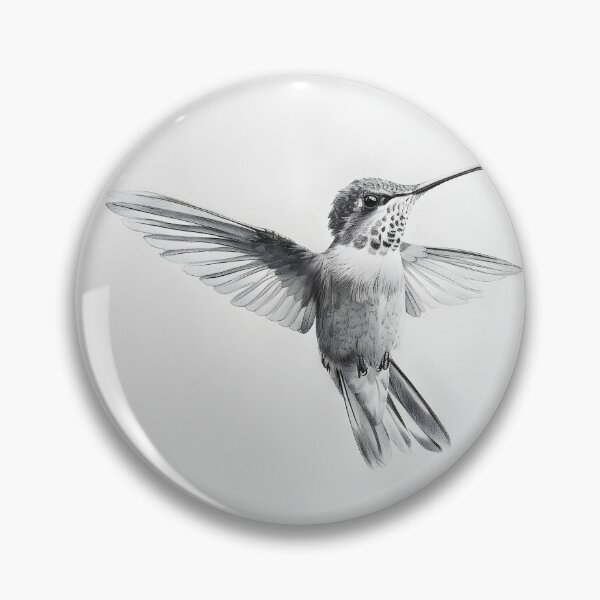 Item preview, Black and White Humming bird Pencil Drawing designed and sold by Pencil-Art.