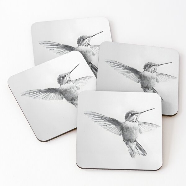 Item preview, Black and White Humming bird Pencil Drawing designed and sold by Pencil-Art.