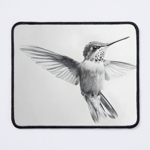 Item preview, Black and White Humming bird Pencil Drawing designed and sold by Pencil-Art.