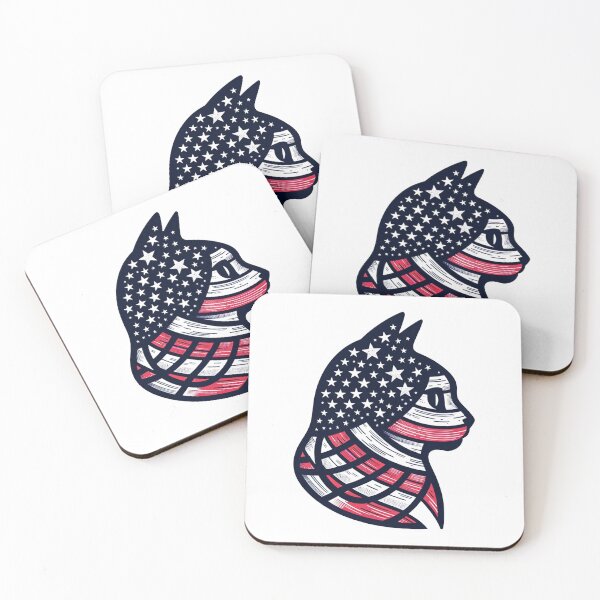 Item preview, American Pride Cat - Patriotic Feline Silhouette designed and sold by RetroPop23.