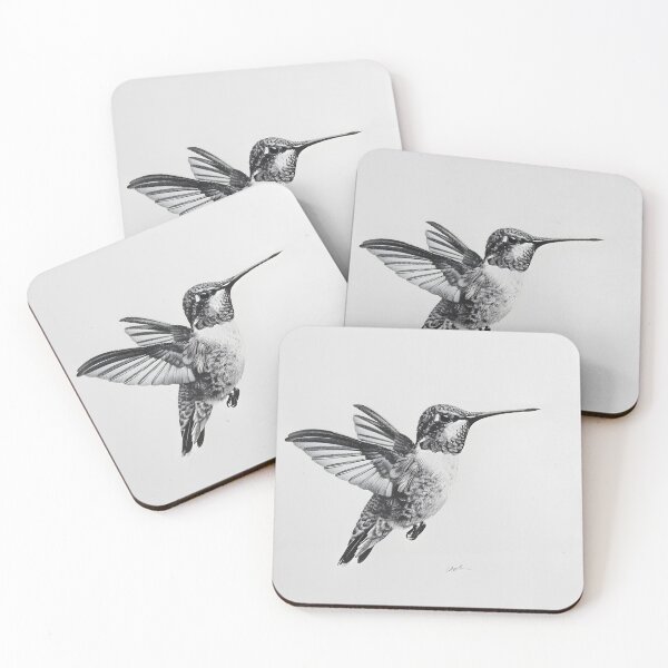 Item preview, Black and White Humming bird Pencil Drawing designed and sold by Pencil-Art.