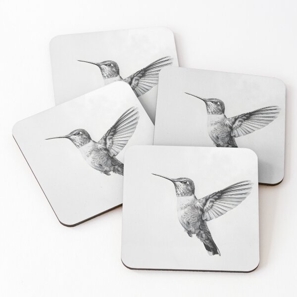 Item preview, Black and White Humming bird Pencil Drawing designed and sold by Pencil-Art.