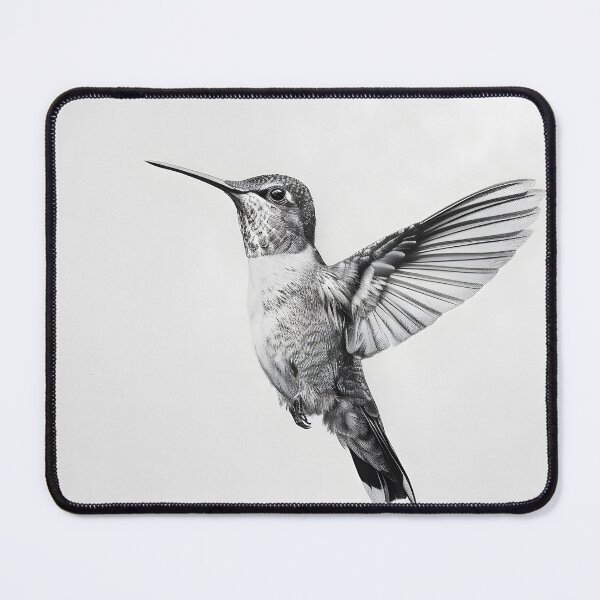 Item preview, Black and White Humming bird Pencil Drawing designed and sold by Pencil-Art.
