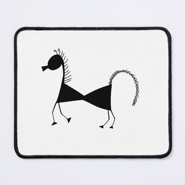 Item preview, Indian warli painting art cartoon horse animal designed and sold by PatilRohan.