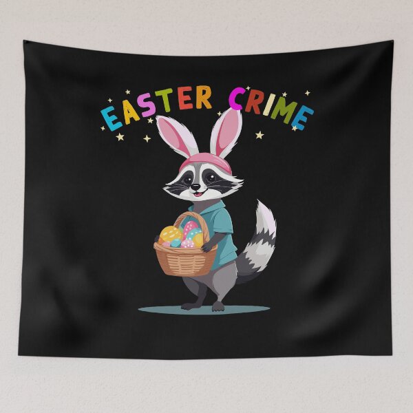 Item preview, Funny raccoon costume Easter eggs Easter bunnies designed and sold by LuminOrb.