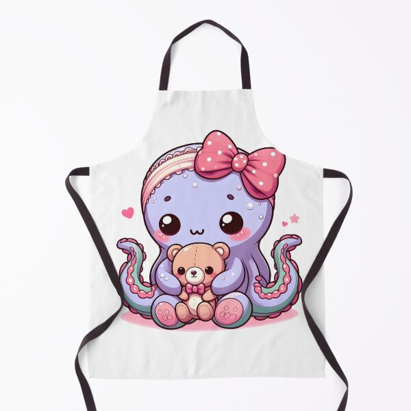 Item preview, Kawaii Blushing Kraken With A Cute Headband designed and sold by CanvasCutie.