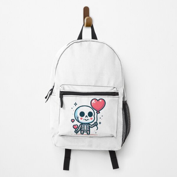 Item preview, Kawaii Chipper Skeleton With Heart-Shaped Balloon designed and sold by CanvasCutie.