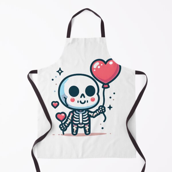 Item preview, Kawaii Chipper Skeleton With Heart-Shaped Balloon designed and sold by CanvasCutie.