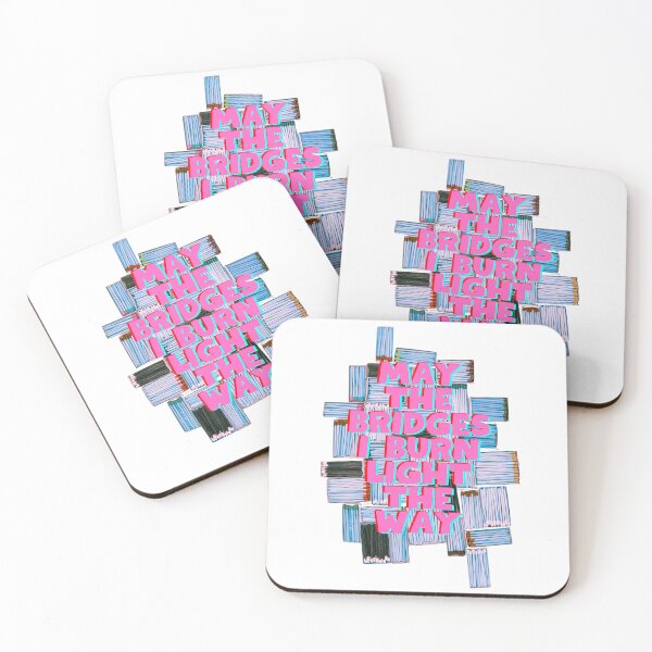 Item preview, May The Bridges I Burn Light The Way Matchbox Pattern Risograph designed and sold by Dazzline Designs.