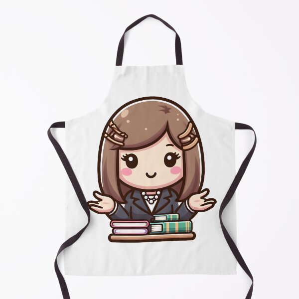Item preview, Kawaii Librarian With Necklace Gesturing With Hands designed and sold by CanvasCutie.