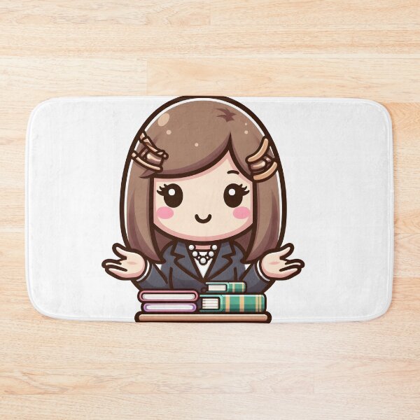 Item preview, Kawaii Librarian With Necklace Gesturing With Hands designed and sold by CanvasCutie.