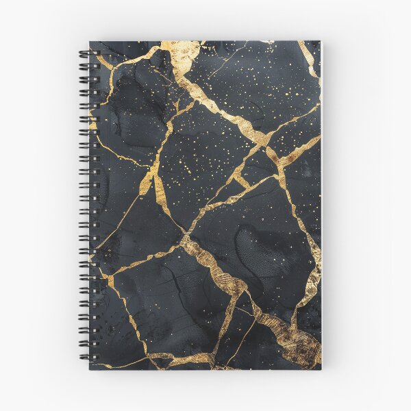 Item preview, Kintsugi Noir: Black and Gold Pattern designed and sold by 33wolvesdesigns.