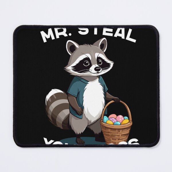 Item preview, Funny egg thief raccoon Easter bunny design designed and sold by LuminOrb.