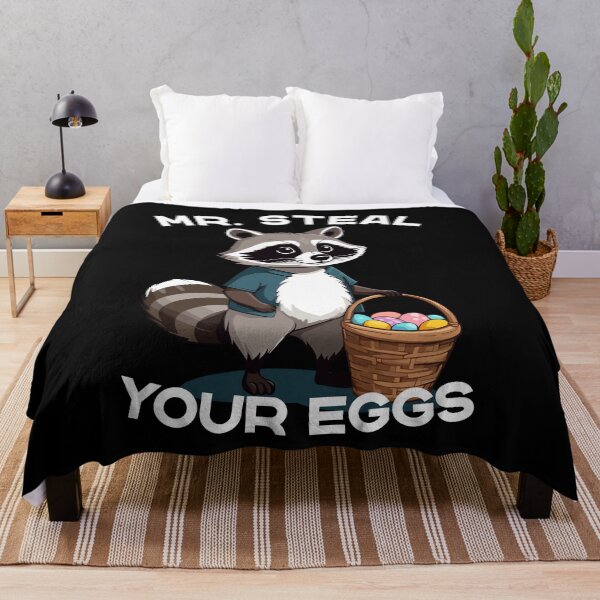 Item preview, Funny egg thief raccoon Easter bunny design designed and sold by LuminOrb.