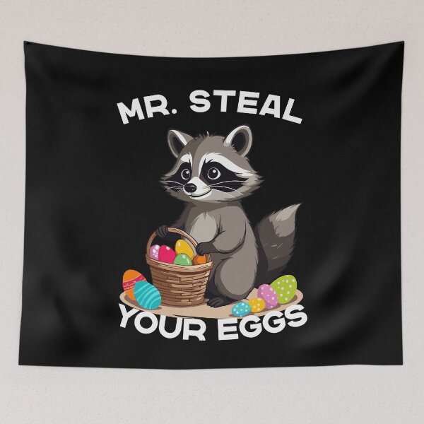 Item preview, Funny raccoon costume egg thief saying designed and sold by LuminOrb.