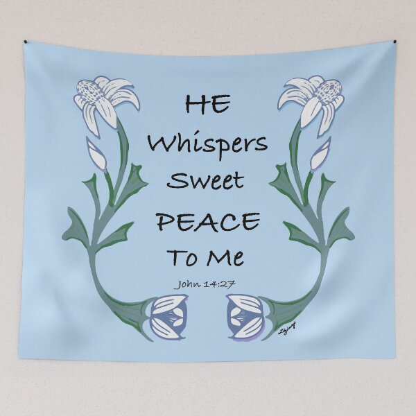 Item preview, Christian quote, "He Whispers Sweet Peace To Me" shield designed and sold by Ldydesign.