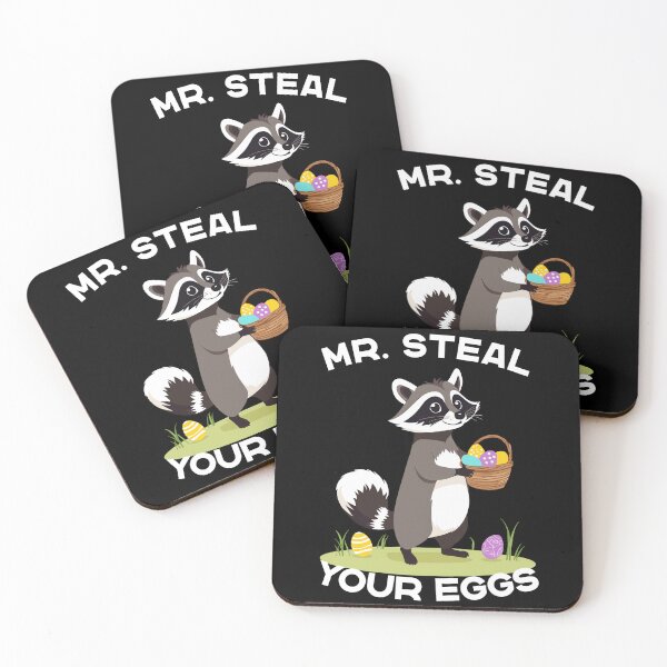 Item preview, Funny egg thief raccoon Easter bunny design designed and sold by LuminOrb.