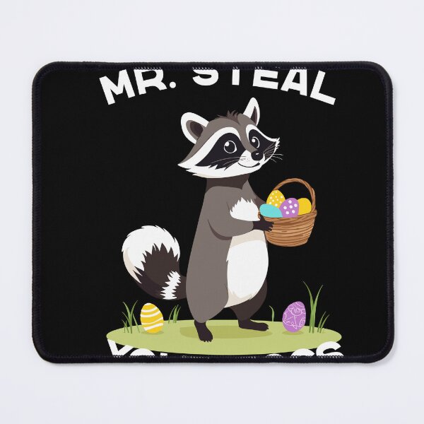 Item preview, Funny egg thief raccoon Easter bunny design designed and sold by LuminOrb.