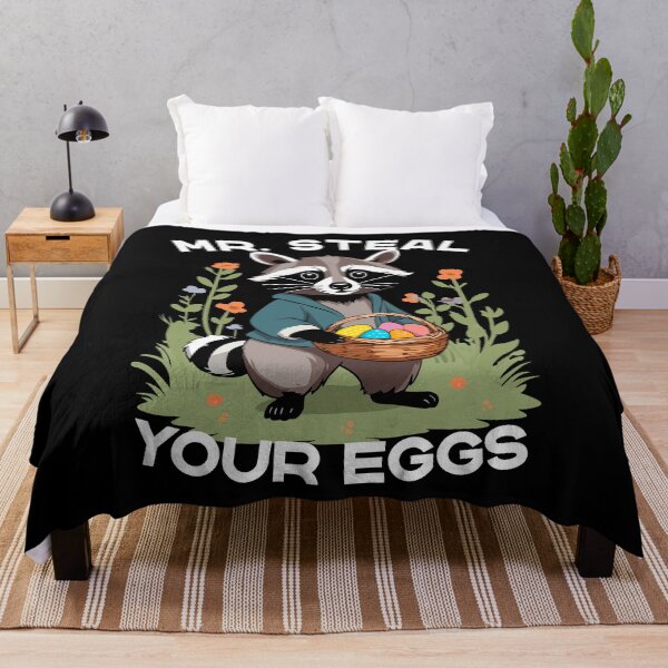 Item preview, Funny egg thief raccoon Easter bunny design designed and sold by LuminOrb.