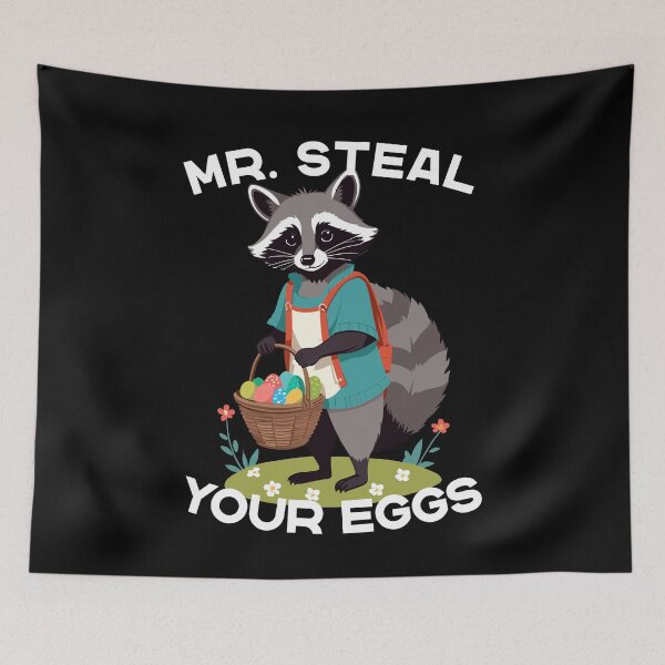 Item preview, Funny raccoon Easter egg thief design designed and sold by LuminOrb.