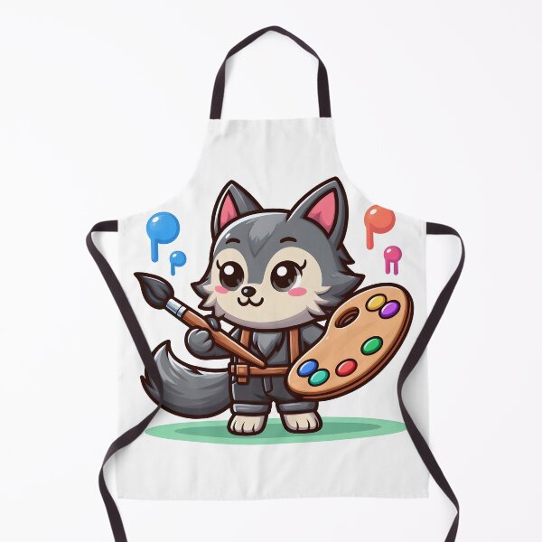 Item preview, Kawaii Lovable Werewolf With Artist Palette designed and sold by CanvasCutie.