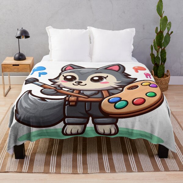 Item preview, Kawaii Lovable Werewolf With Artist Palette designed and sold by CanvasCutie.