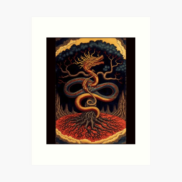 Aperçu de l'œuvre Carl Jung - Tree Serpent in Forest - Psychology, transformation  créée et vendue par LaureRamos.