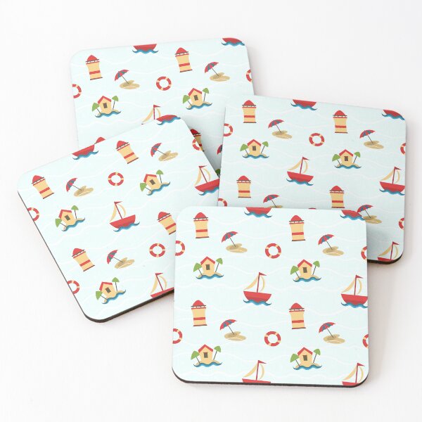 Item preview, Cute Bright Nautical Beach Seaside Colors Repeating Pattern designed and sold by EclipseThreads.