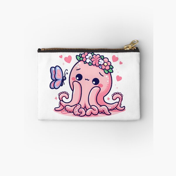 Item preview, Kraken sonrojado kawaii con una corona de flores designed and sold by CanvasCutie.