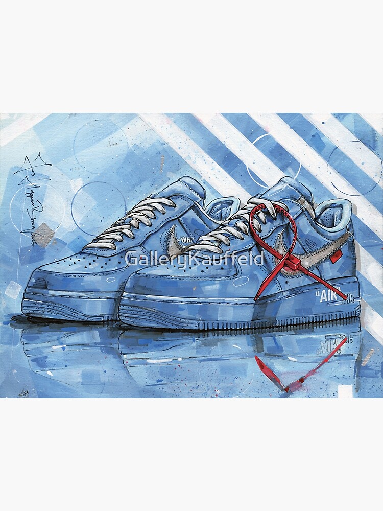 Nike AirForce1 university blue sneaker art Greeting Card