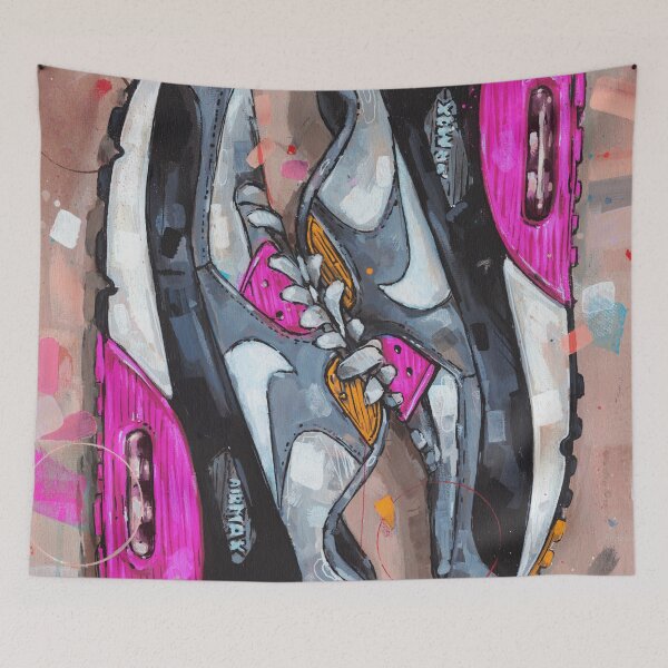 Item preview, Nike AirMax90 pink sneaker art designed and sold by GalleryKauffeld.