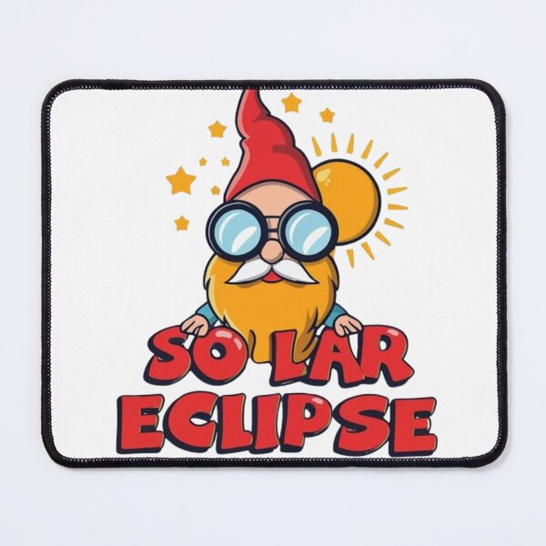 Item preview, cute cartoon Gnome wear dark glasses Look up and stare at the solar eclipse designed and sold by RATHERGOODMEDIA.