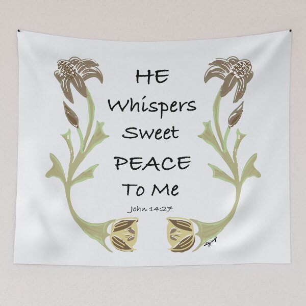Item preview, Christian quote, "He Whispers Sweet Peace To Me" Brown designed and sold by Ldydesign.