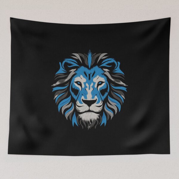 Item preview, A lion face in blue black designed and sold by 90's Misaki.