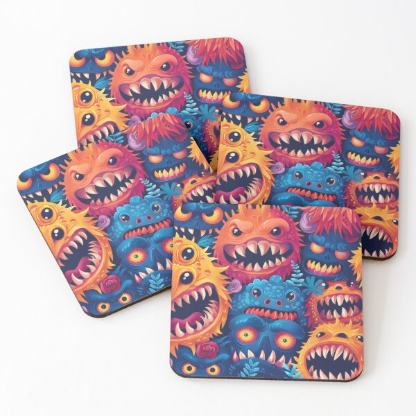 Item preview, Vibrant Monster Party with Floral Accents designed and sold by PICbyFemke.