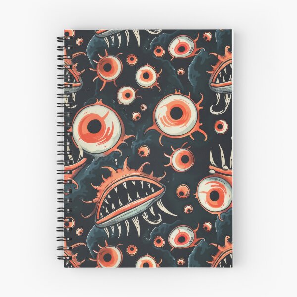 Item preview, Eerie Eyes and Teeth Pattern in Abyss - spooky - halloween designed and sold by PICbyFemke.