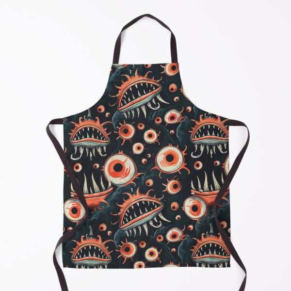 Item preview, Eerie Eyes and Teeth Pattern in Abyss - spooky - halloween designed and sold by PICbyFemke.