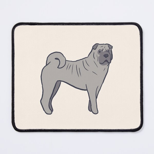 Item preview, Gray shar pei dog illustration designed and sold by Mayarart.