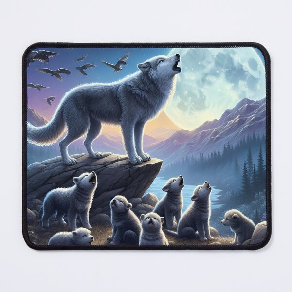 Item preview, wolf and pups howling at the Moon designed and sold by vrphotographysa.