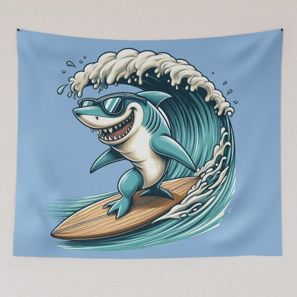 Item preview, Surfing Shark designed and sold by Myra365Art.