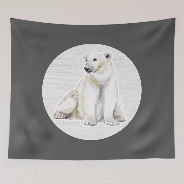 Item preview, Polar bear Watercolor Drawing designed and sold by LivingColorful.