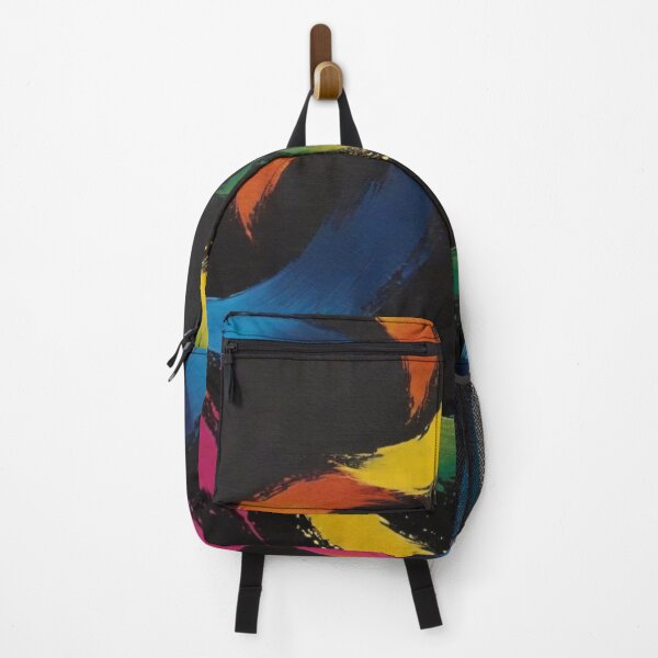 Item preview, RogerPattern - "Vivid Brushstrokes: A Burst of Color on Black" designed and sold by RogerPattern.