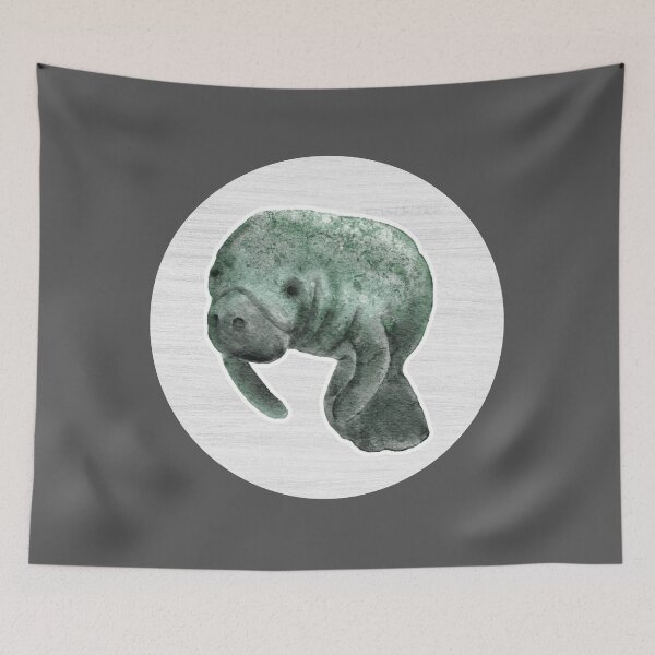 Item preview, Manatee Watercolor Drawing designed and sold by LivingColorful.